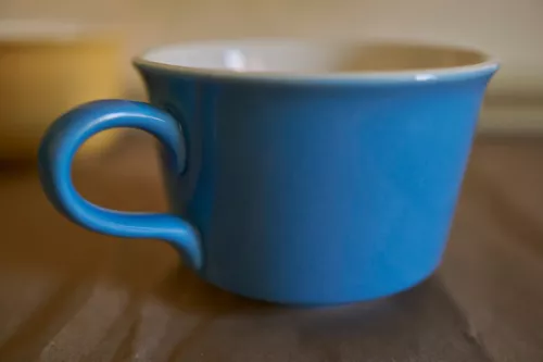 Vintage Light Blue Coffee Cup Royal China Ironstone Flat Cup 