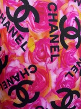 1 yard pre owned used fabric print spandex 4 way stretch