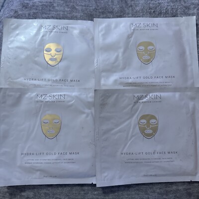 4 Pack MZ Skin Hydra Lift Gold Face Mask Lifting Hydrating Hydrogel New