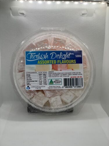 500GRM Assorted Flavoured Turkish Delight VEGAN FRIENDLY - Picture 1 of 1