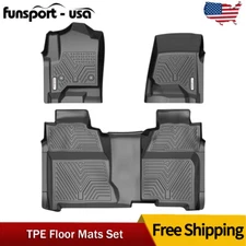 3D Floor Mats For 2014-2018 Silverado GMC Sierra 1500 Crew Cab All Weather Liner