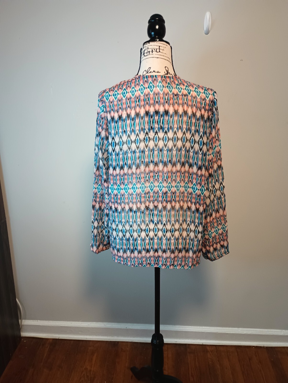 Xhilaration Open Front Cardigan Top Womens L Multi Color Geometric