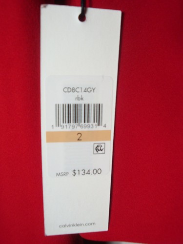 CALVIN KLEIN Contrast Bell Sleeve Sheath Dress~Red~NWT!!!MSRP$134 - Picture 9 of 10