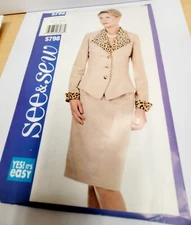 Butterick Misses/Misses Petite See & Sew Top & Skirt Size 12-16 Suit Pattern 