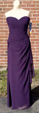 Bill Levkoff Optnal Straps Bridesmaid Prom Dress Plum Purple Sz 14 NWT Style 330