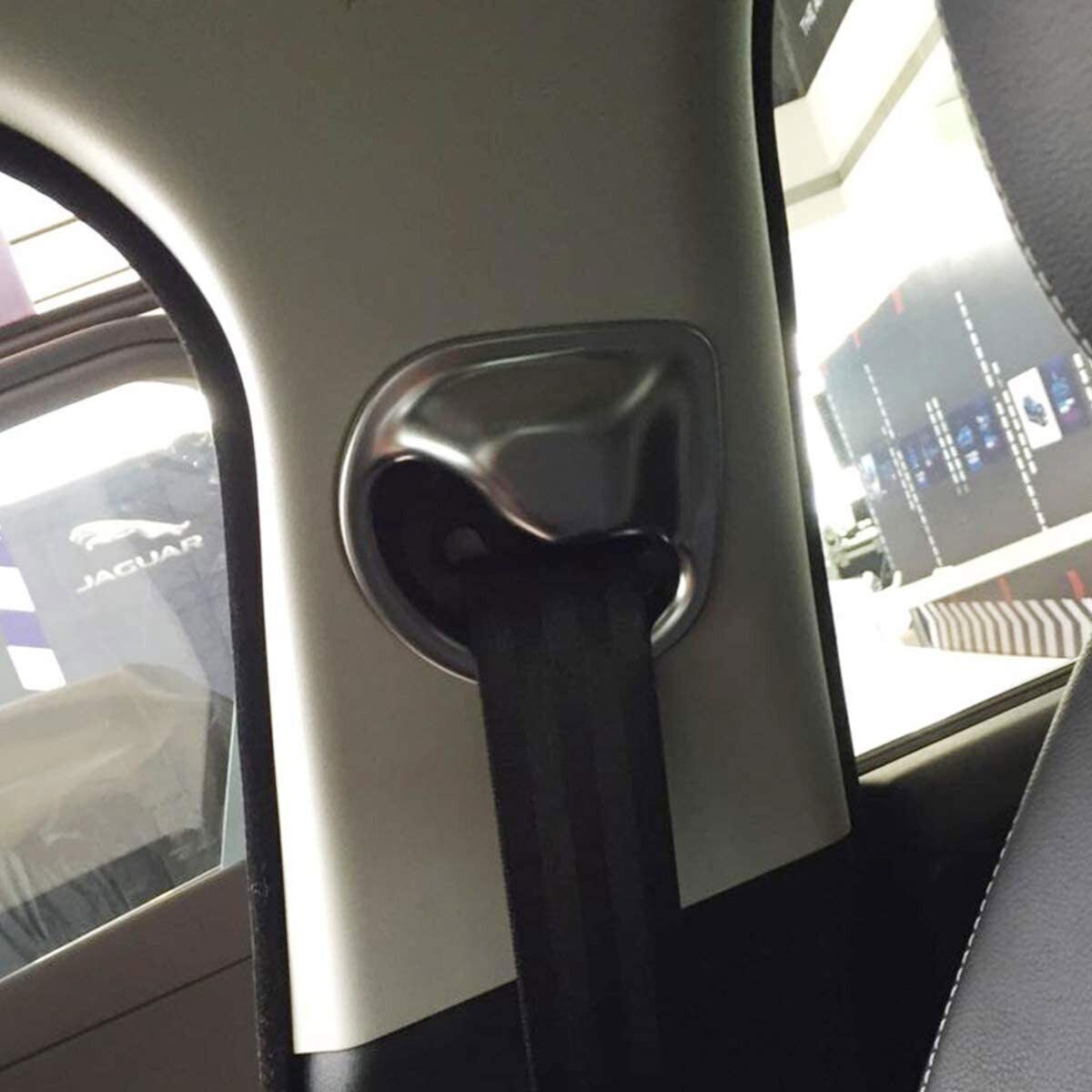 For Jaguar XE X760 ABS Silver Car Seat Safety Belt Cover Trim 2015-2021 2pcs
