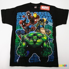 Vintage Mad Engine Marvel Comics Iron Man Spider Hulk Wolverine T-Shirt Boys M