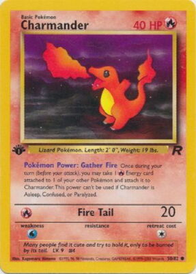 POKEMON Card TEAM ROCKET 1st Edition CHARMANDER #50/82 Common NEAR