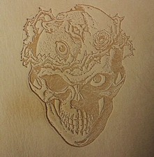 ACRYLIC Leather Embossing Stamp - EYE ROSE SKULL - for Veg Tanned Leather