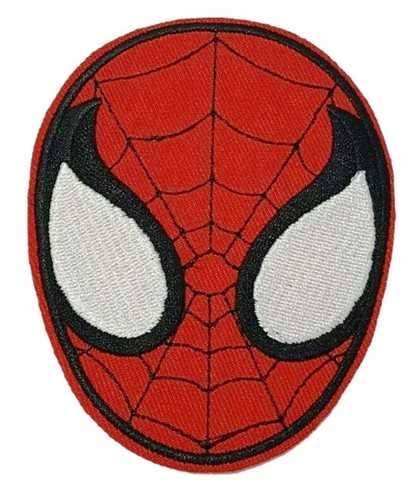 Spiderman Superhero Character Face 4 Inches Tall Embroidered Iron On Patch - 第 1/1 張圖片