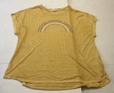 Women’s Sz 1X C&C California Tee T-Shirt Future Is Female Yellow 22225V60C