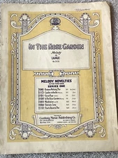 1922 IN THE ROSE GARDEN Melody PIANO SOLO Sheet Music by Peter Lange