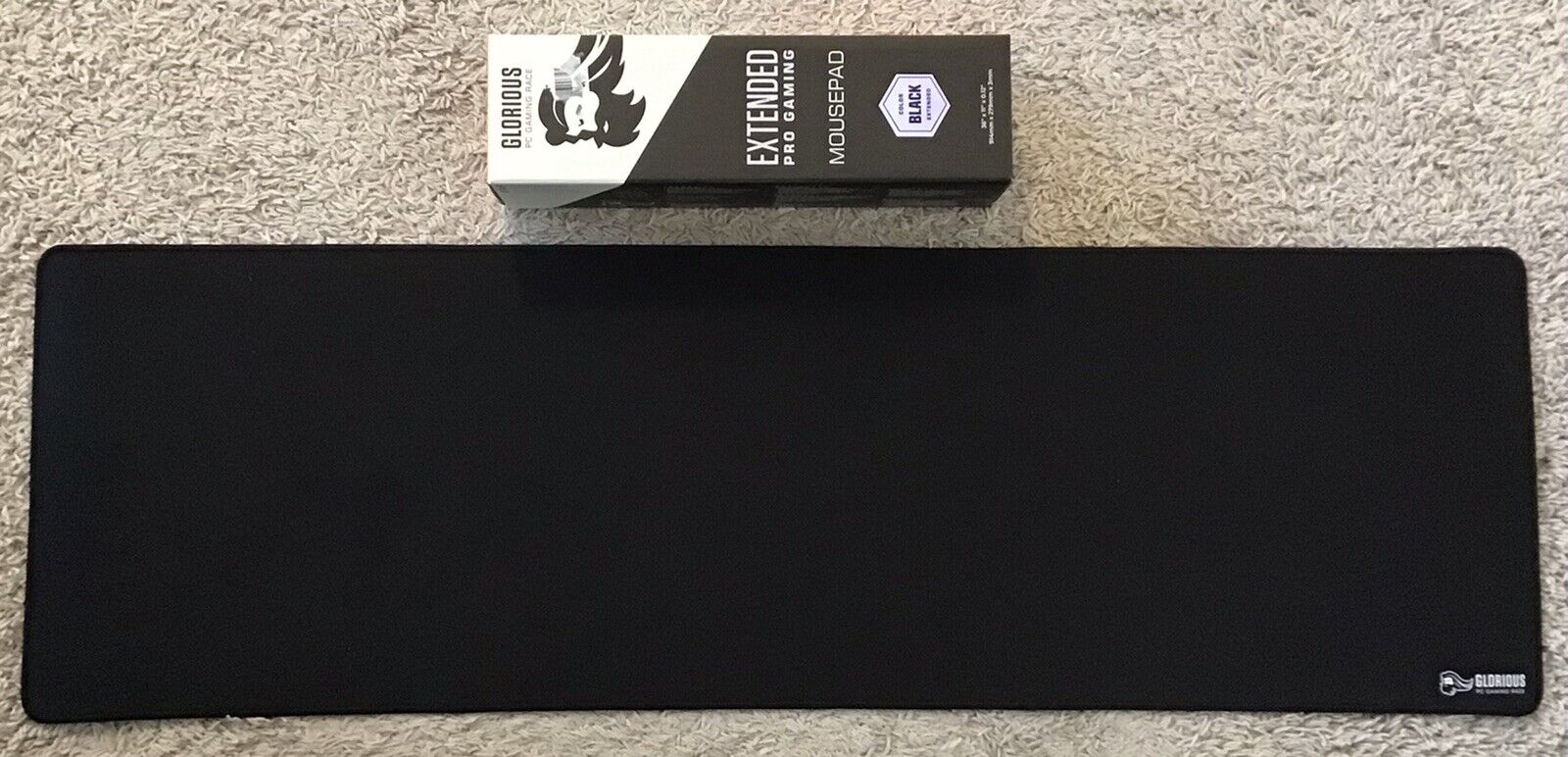 Glorious Extended Gaming Mouse Pad/Mat - Long Black Cloth Pro Gaming Mousepad