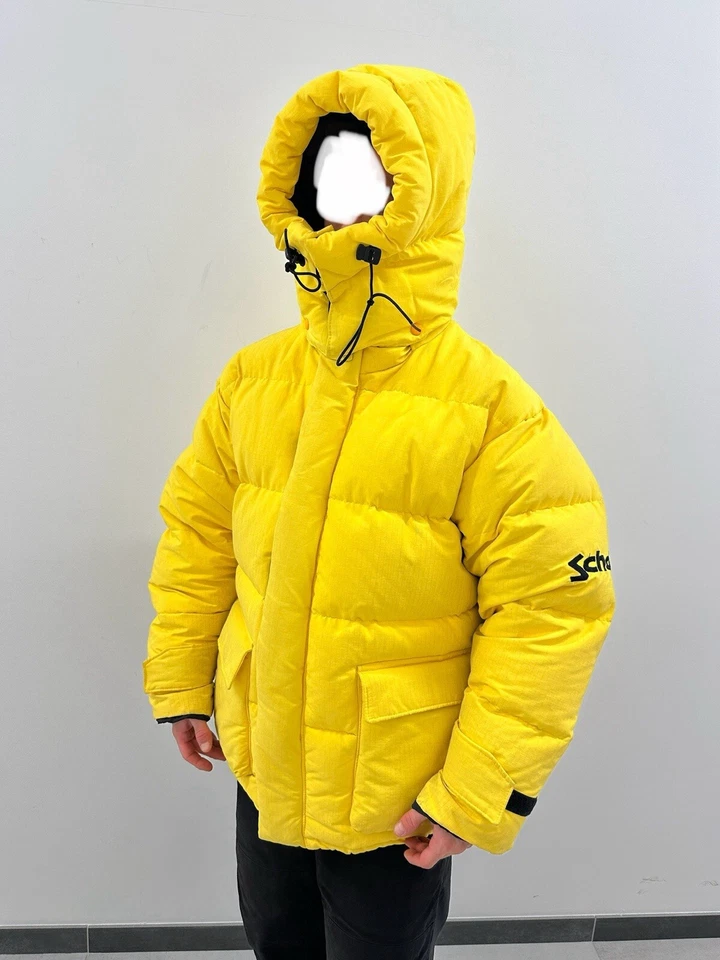 Chaqueta acolchada amarilla vintage de los 90 de Schott NYC rara para hombre talla S Foto 2 de 4