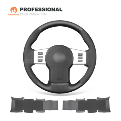Custom Real Leather Suede Steering Wheel Cover Wrap for Nissan Navara Pathfinder