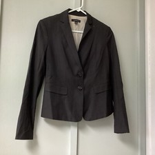 Ann Taylor Loft Blazer 4 Black Button Career Jacket Lined Long Sleeve 2 Button