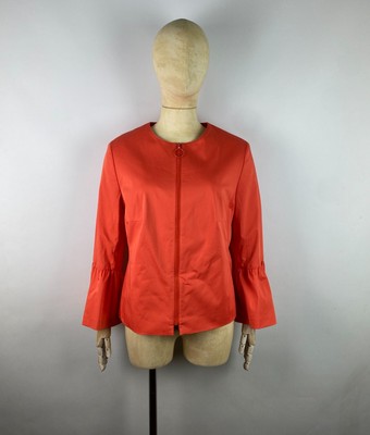 Women`s Akris Punto Cotton Orange Zip Jacket Size 12