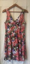 Vintage 90s Spring Summer Floral Fit and Flare Sleeveless Dress - Size M