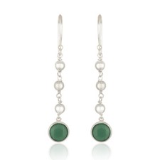 Green Onyx Wedding Dangle Earrings 925 Silver Gemstone Jewelry Graduation Gift