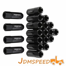Jdmspeed Black m12x1.5 60mm Extended Forged Aluminum Tuner Racing Lug Nuts 20pcs