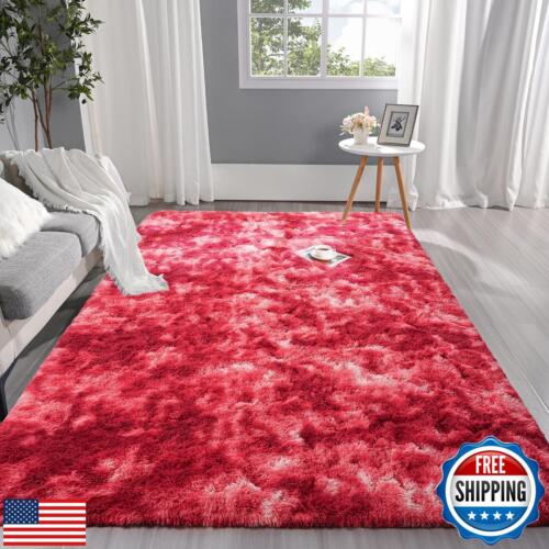 Pettop Large Shag Area Rug, 8x10 Tie-Dyed Plush Fuzzy Rugs for Living Room, U - Picture 2 of 5