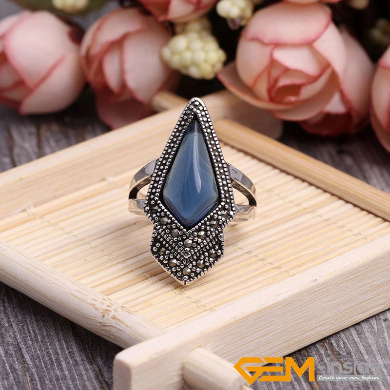 Juego de aretes de piedras preciosas naturales colgante seleccionado antiguo plata marcasita Foto 4 de 4