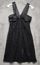 Bisou Bisou Dress Womens Size 8 Black Lined Polka Dot Party LBD Cocktails