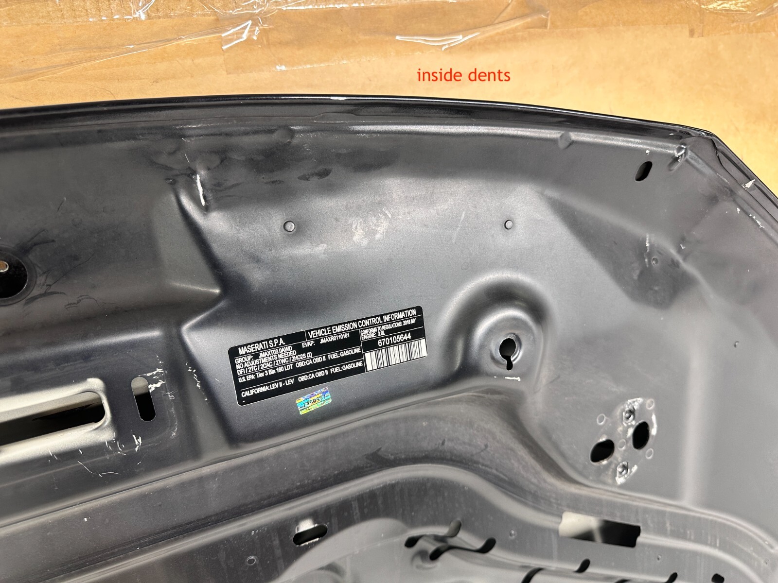 2017 2018 2019 2020 2021 2022 2023 2024 MASERATI LEVANTE HOOD PANEL SHELL OEM