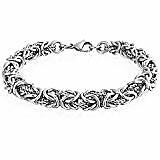 Stainless Steel Round Byzantine Chain Bracelet 8mm