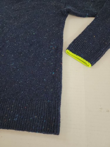 Crewcuts J.CREW Girls Sz 16 Long Sleeve Wool Blend Speckled Navy Blue Sweater - Picture 2 of 8
