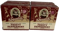 4 piece Dr. Squatch Frosty Peppermint Men’s Natural Bar Soap Limited Edition