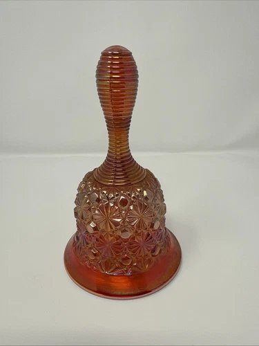 Vintage Fenton 1970’s Amberina Carnival Glass Daisy And Button Pattern 6” Bell