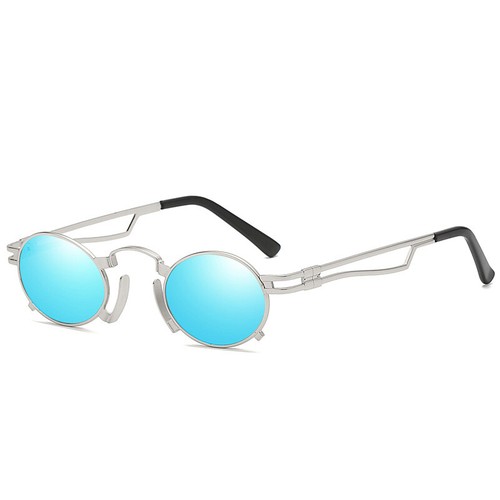 Punk Chic Mode Vintage kleine runde Sonnenbrille Metallgestell Sonnenbrille Brille - Bild 17 von 21