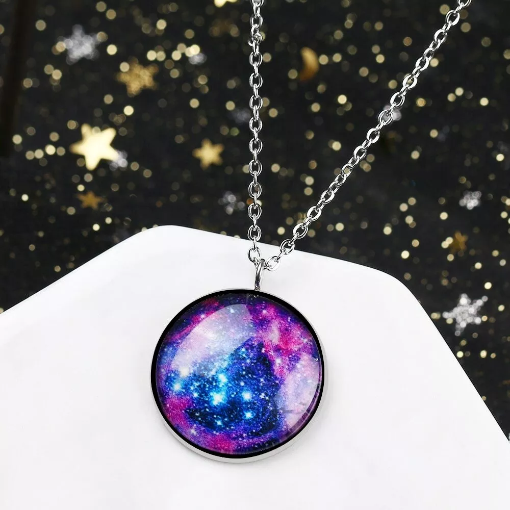Unisex Galaxy Universe Multiverse Pendant Necklace Trendy