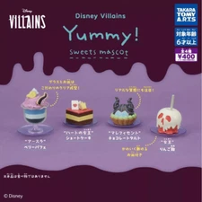 Set Of All 4 - Disney Villans Yummy! Sweets Mascot Gashapon Capsule Toy Gacha