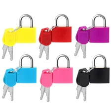 6 Pcs Small Padlock Suitcase Locks with Keys for Office School Locker Backpacks