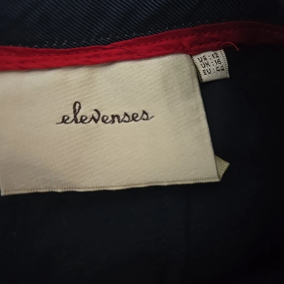 Elevenses Women's Embroidered Dress Shorts, Linen Blend, Size 12, Navy - Image 4 of 4