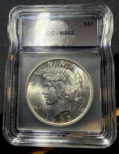 1923 Philadelphia Peace Silver Dollar Coin ICG MS62 Beautiful Luster #1