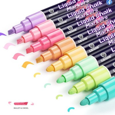 Chalk Markers - Pastel 8 Colors, Water-Based Non-Toxic Liquid Chalk Markers E...