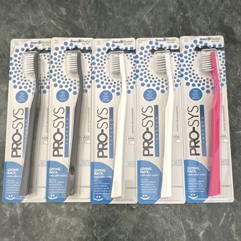 5 of PRO-SYS Tapered Regular Toothbrush Soft Nylon Bristles Compact Assorted