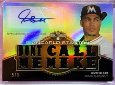 2012 TOPPS TRIPLE THREADS RELIC AUTOGRAPHS GOLD #TTAR93 GIANCARLO STANTON #D 5/9