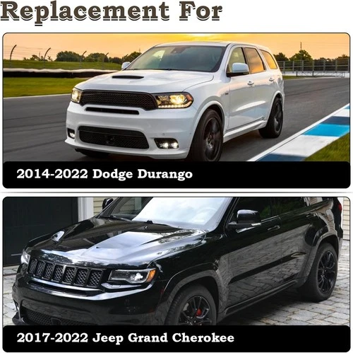 For 2017-2021 Jeep Grand Cherokee SRT LED Bumper Fog Lights Lamps Set Left+Right - Picture 8 of 20