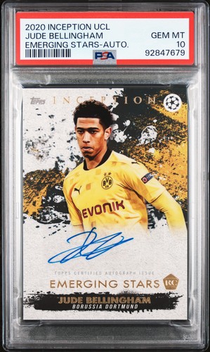 2020 TOPPS INCEPTION CHAMPIONS LEAGUE JUDE BELLINGHAM ROOKIE RC PSA 10