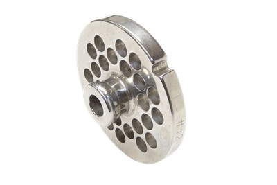 Grinder Plate #12, 5/16'' Hole - Hub Style Biro, Hobart and Hollymatic Grinders