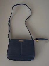 Frye and Co. Classic Crossbody Bag Black Faux Leather Zip Closure