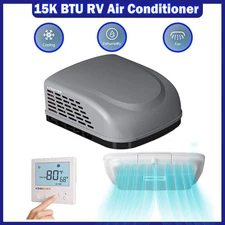 🔥RV Camper Air Conditioner 15,000BTU Cooling Non-Ducted Rooftop RV AC Unit Gray