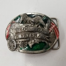 1983 Proud to be a Veteran Belt Buckle Vintage Bergamot Brass Works