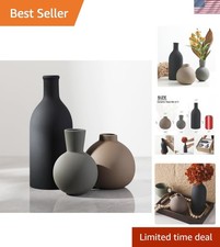 Vaso in Ceramica Set di 3, Vasi Arredamento Casale Rustico Decorazione Vasi in Ceramica...