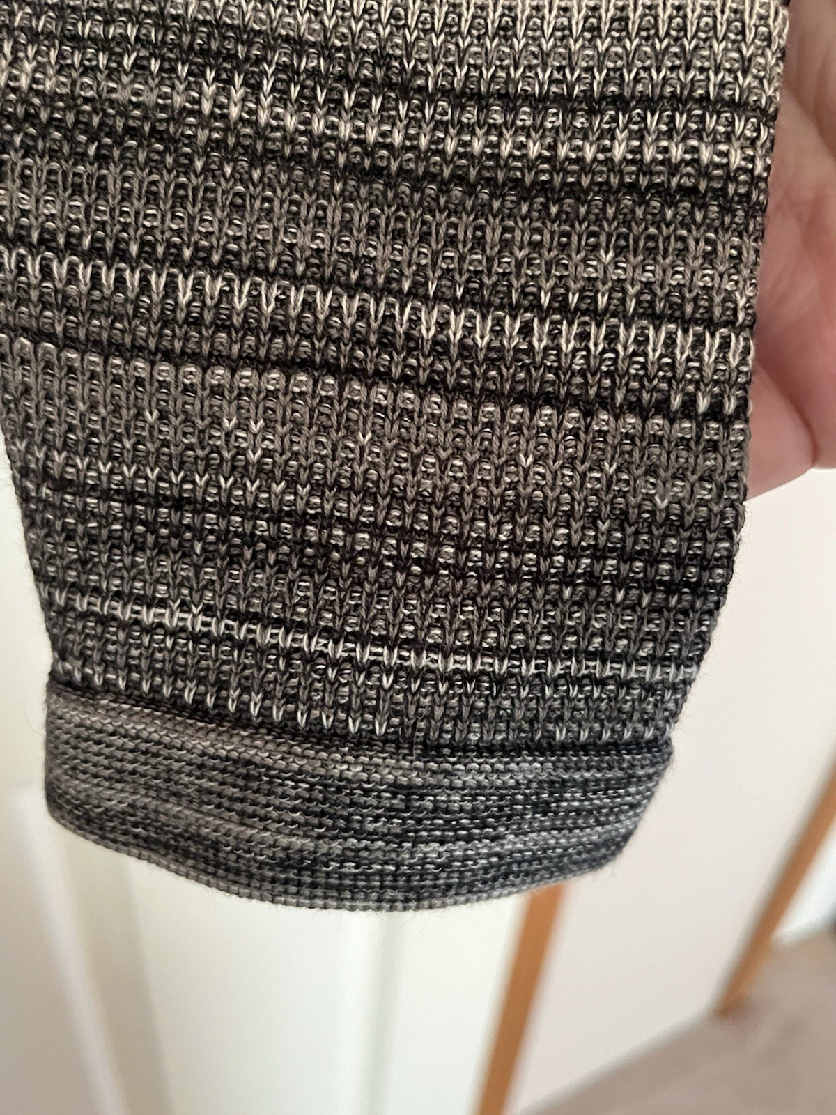 Pendleton Multi Gray Stripe Sweater, Collared, Si… - image 4