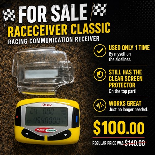 Raceceiver YELLOW Circle Dirt Race Racing Track Radio ( classic) 